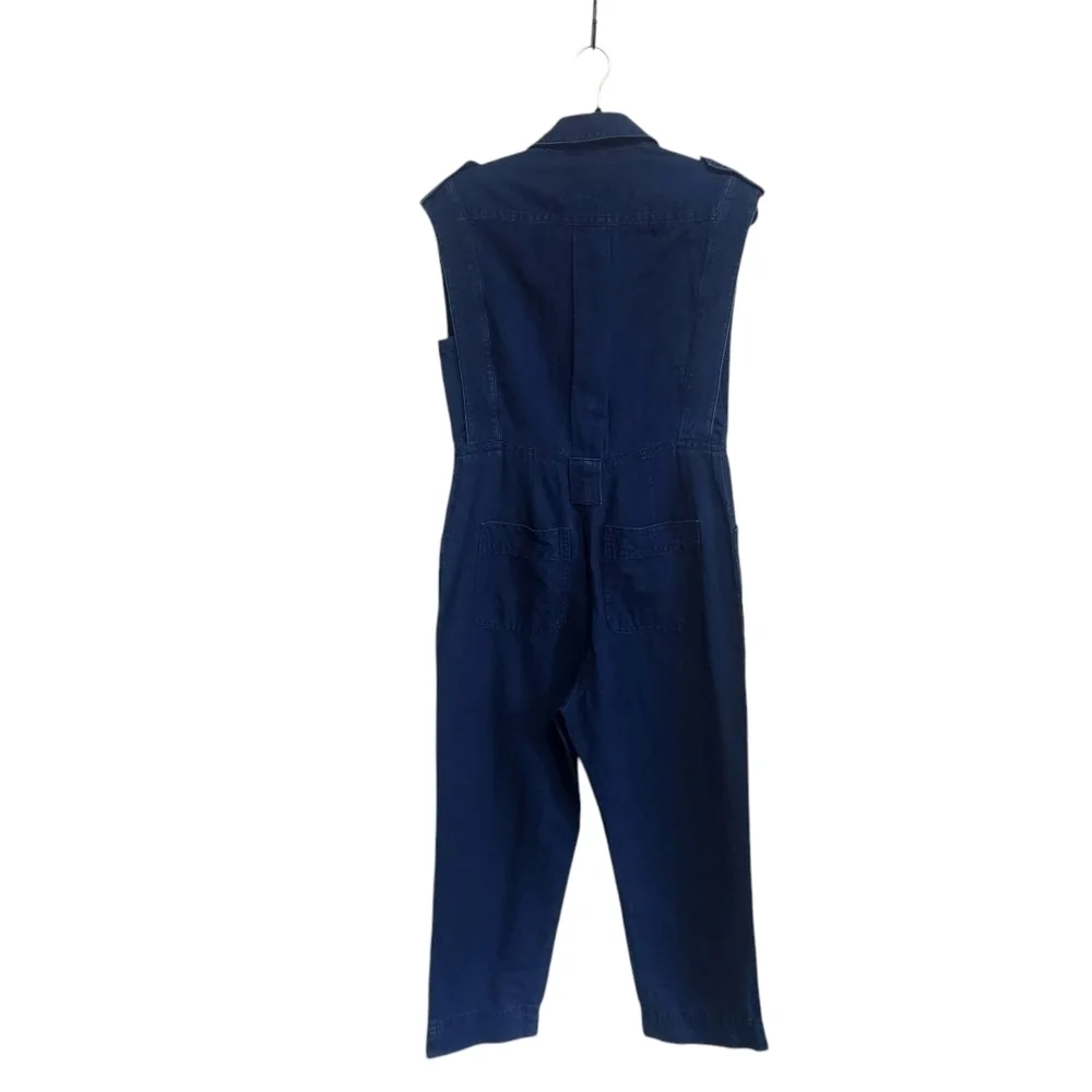 EUC BANANA REPUBLIC LINEN BLEND INDIGO UTILITY JUMPSUIT DARK INDIGO SZ XS